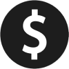 black dollar sign icon